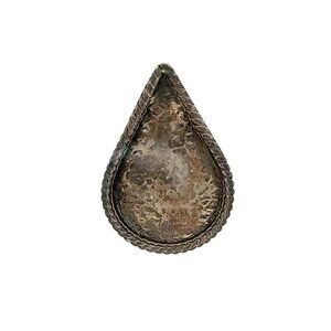 VTG Estate MWS Mexico Sterling Silver Hand Wrought Teardrop Pendant! 182